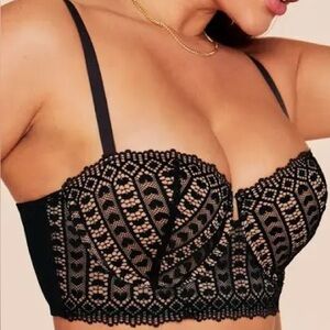 Adore Me Nymphadora Contour Black and Cream Lace Bra